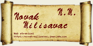 Novak Milisavac vizit kartica